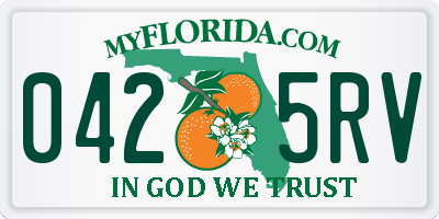 FL license plate 0425RV