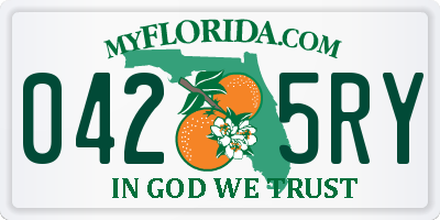 FL license plate 0425RY