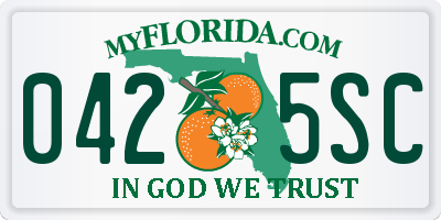 FL license plate 0425SC