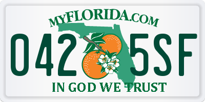 FL license plate 0425SF