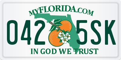 FL license plate 0425SK