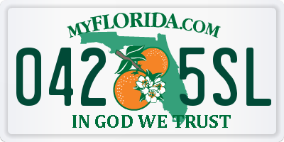 FL license plate 0425SL