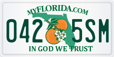 FL license plate 0425SM