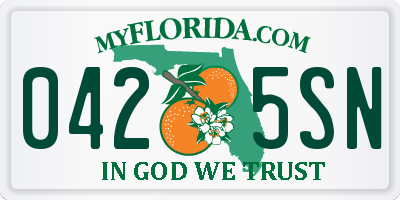 FL license plate 0425SN