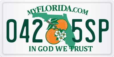 FL license plate 0425SP