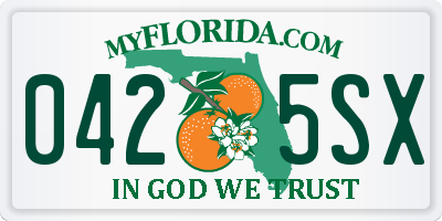 FL license plate 0425SX