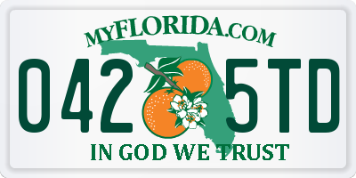 FL license plate 0425TD