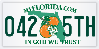 FL license plate 0425TH