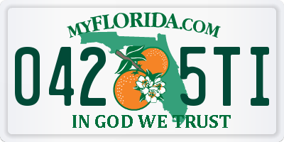 FL license plate 0425TI