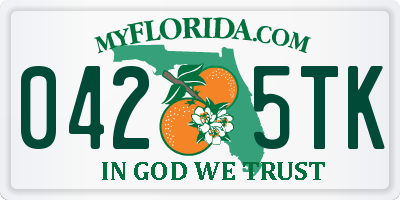 FL license plate 0425TK