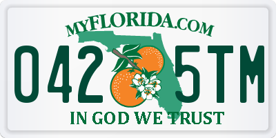 FL license plate 0425TM