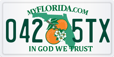 FL license plate 0425TX