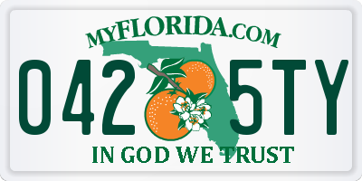 FL license plate 0425TY