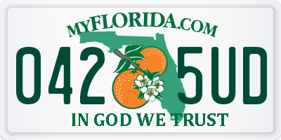 FL license plate 0425UD