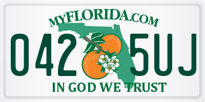 FL license plate 0425UJ