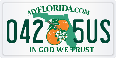 FL license plate 0425US