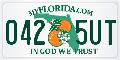 FL license plate 0425UT