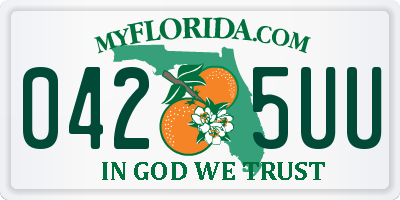 FL license plate 0425UU