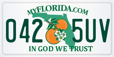FL license plate 0425UV