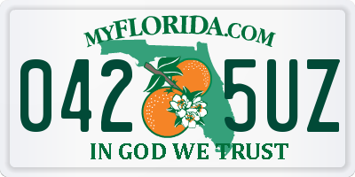 FL license plate 0425UZ