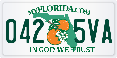 FL license plate 0425VA
