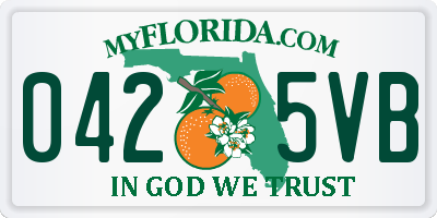 FL license plate 0425VB