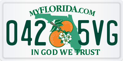 FL license plate 0425VG