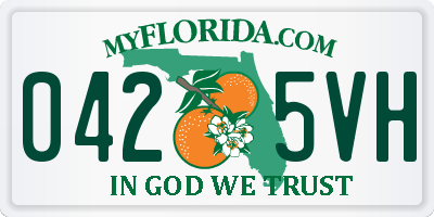 FL license plate 0425VH