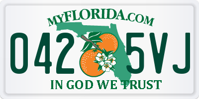 FL license plate 0425VJ