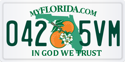 FL license plate 0425VM