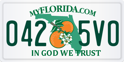 FL license plate 0425VO