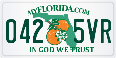 FL license plate 0425VR