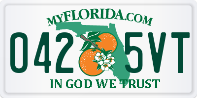 FL license plate 0425VT