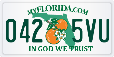 FL license plate 0425VU