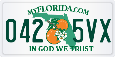 FL license plate 0425VX