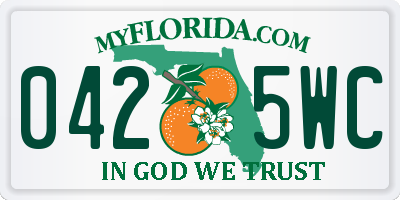 FL license plate 0425WC