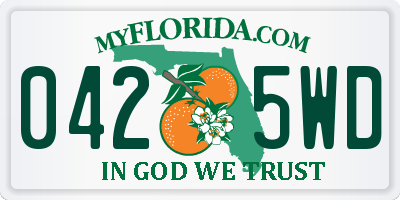 FL license plate 0425WD