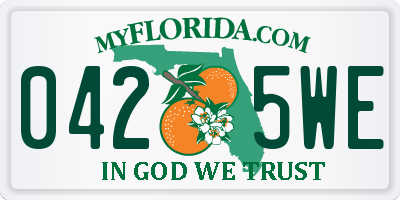 FL license plate 0425WE