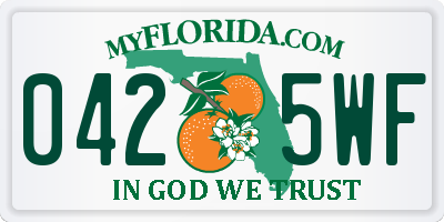 FL license plate 0425WF