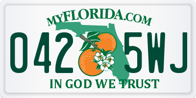 FL license plate 0425WJ