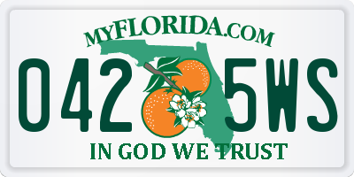 FL license plate 0425WS