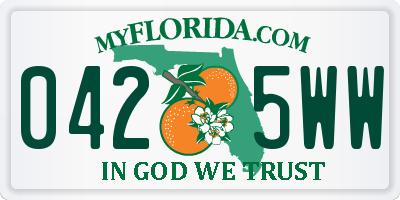 FL license plate 0425WW