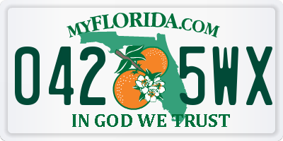 FL license plate 0425WX