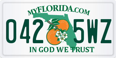 FL license plate 0425WZ