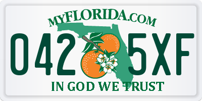 FL license plate 0425XF