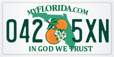 FL license plate 0425XN