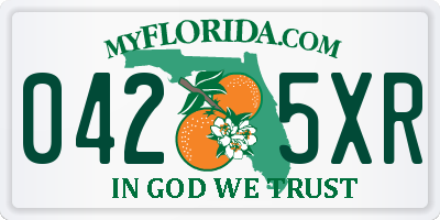 FL license plate 0425XR