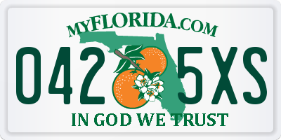 FL license plate 0425XS