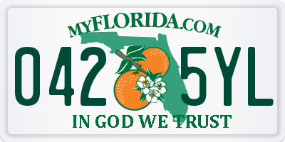 FL license plate 0425YL