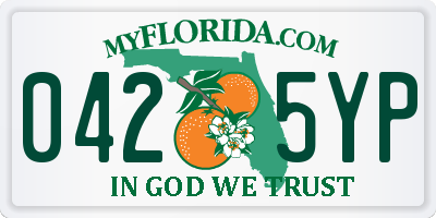 FL license plate 0425YP